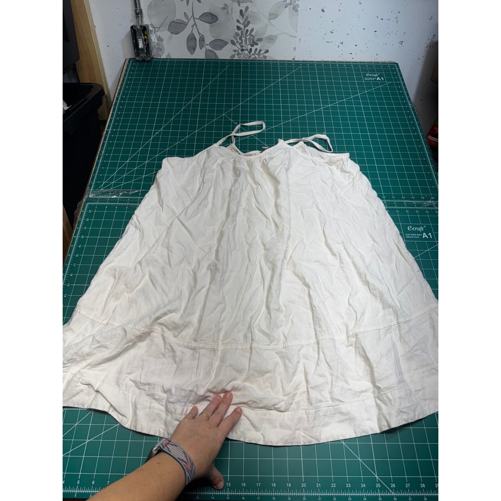 Free Assembly Womens XXXL White Linen Blend Tiered Mini Cami Dress WWD00109